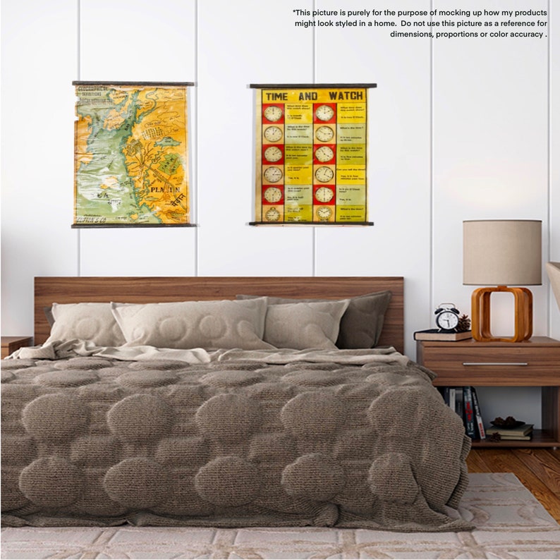 Vintage Geographic Definitions Chart in Hindi Script Rare Collectible