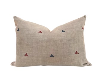 Handwoven Neutral Lumbar Pillow Cover, Minimalist Scandinavian Throw Pillow