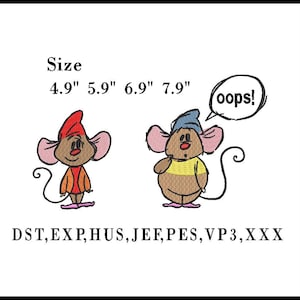 Maus Stickerei Design, Mäuse Stickmuster, Ratte Stickmuster, Maus Cartoon Stickmuster, Cartoon Stickerei