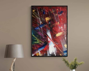 Box canvas painting |Colorful abstract |Contemporary wall art|Modern artwork| Living room decor |Housewarming painting | Textured art