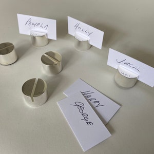 Place Settings Card holders, Silver Plated, set of 6