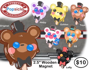PRE-ORDER FNAF Wooden Magnets | Fridge Magnet