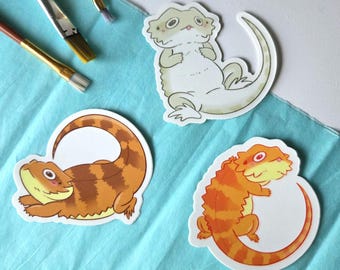 Bearded Dragon stickers | Vinyl Waterproof Stickers