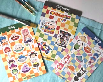 Hojas de pegatinas de Sonic/Sanrio/Pride / Pegatinas de vinilo impermeables