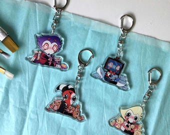 Amuletos de apoyo emocional Sad Hazbin/Helluva/Amuletos acrílicos