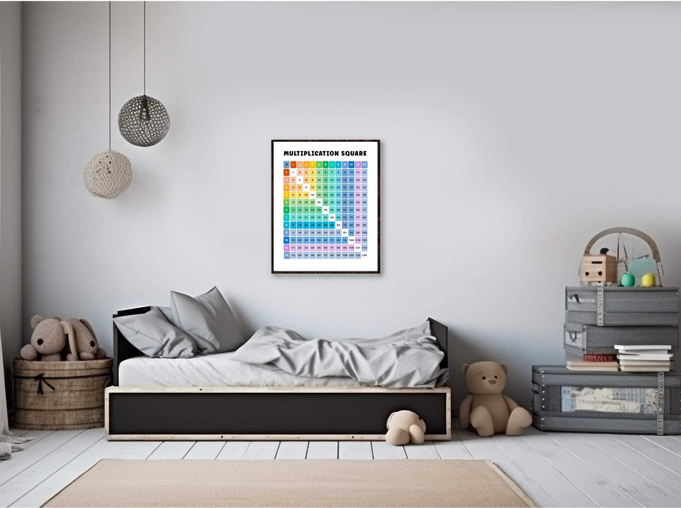 Multiplication Printable Poster, Kid's Multiplication Square, Classroom ...