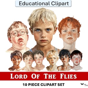 O Senhor das Moscas, Clipart Educacional, Personagem Principal, Recurso para Professores, Estudo de Novela, William Golding, Ensino Fundamental, Ensino Médio, Professor de Inglês