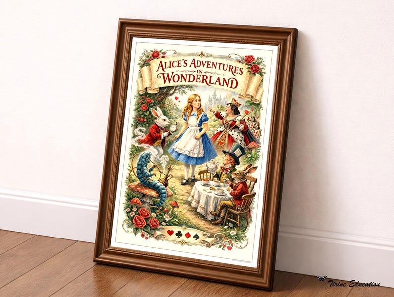 Alice's Adventures in Wonderland Poster, Victorian Storybook Art, Literary Decor (Digital Download)