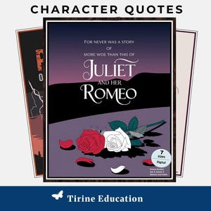 Romeo und Julia Zitate Poster, Englisch Klassenzimmer, Klasse 8-11, Shakespeare Stück, High School Literatur, Drama, Englisch Klassenzimmer Dekor