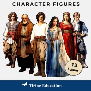 Personaggi di Romeo e Giulietta, William Shakespeare, 13 personaggi, letteratura inglese per le scuole superiori, regalo per insegnanti di inglese. Supporto visivo