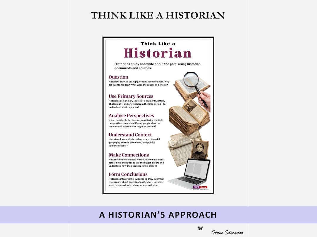 History Classroom Poster, Think Like A Historian, Educational Display ...