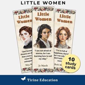 Schede di studio dei personaggi di Piccole Donne – Foglio di revisione per studenti – PDF stampabile, formato A4 e formato US – Studio del romanzo in classe, scuola media o superiore