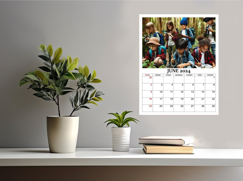 2024 Calendar, Monthly Calendar 2024 Printable, Classroom Calendar