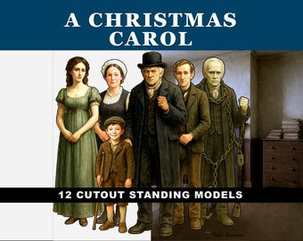 Printable A Christmas Carol Cut-Out Characters:  Standing Figures, 12 Characters, Dickens Novel Study Diorama, Middle & High School English