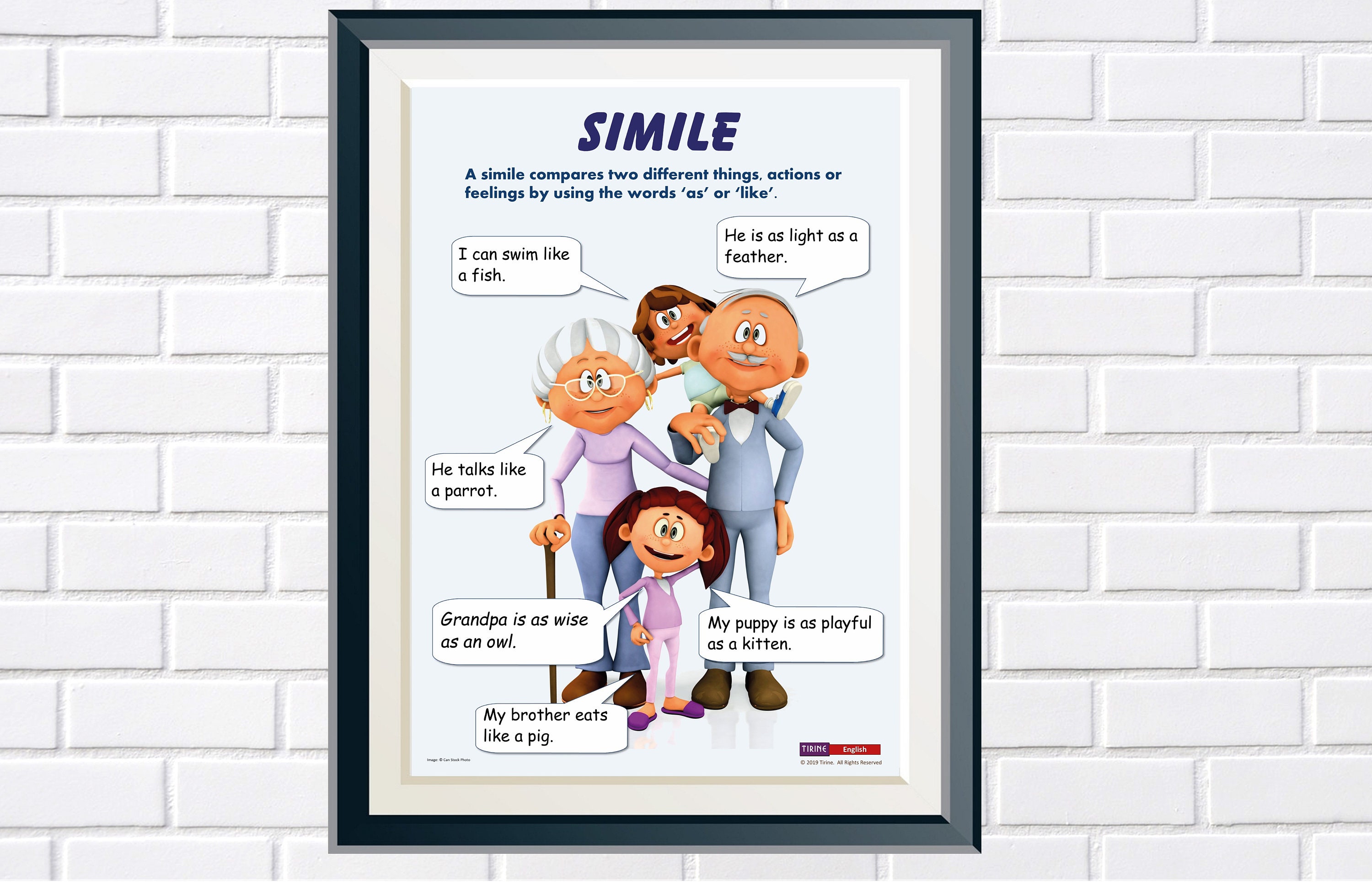 Simile Grammar Figurative Language Poster Classroom | Etsy
