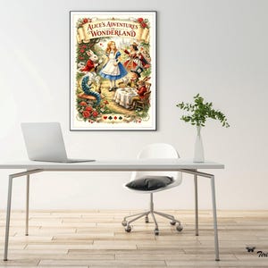 Alice's Adventures in Wonderland Poster, Victorian Storybook Art, Literary Decor (Digital Download)