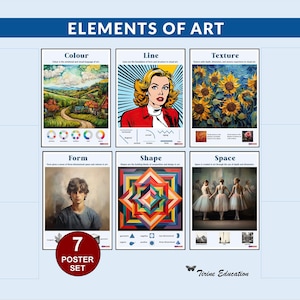 Elements of Art Posters: Middle High School Visual Arts Classroom Decor Bundle