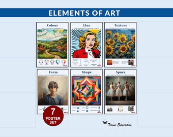 Elements of Art Posters: Middle High School Visual Arts Classroom Decor Bundle