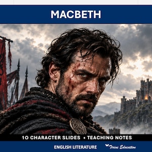 Macbeth Digital Teaching Set: 10 Character Slides, 22-Page Character Guide, English Literature Classroom, Grades 8-10