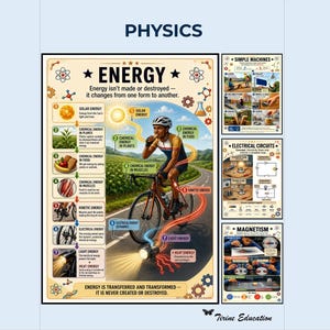 Affiches de référence en physique : Décoration imprimable pour les salles de classe de sciences au collège et au lycée