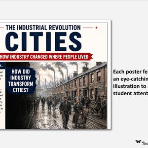 The Industrial Revolution Posters, Set of 6, History, Middle School, Classroom Display, Instant Download