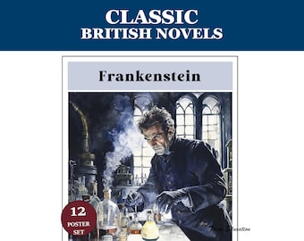 Classic British Novel Posters, English Literature, Classroom Decor for Middle and High Schools