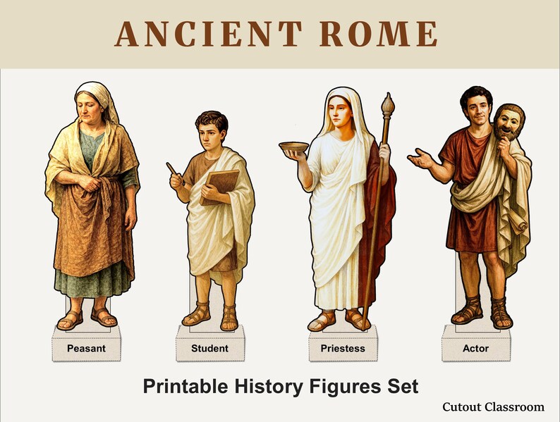 Ancient Rome Paper Model Set: Historical Figures & Diorama Scenes ...