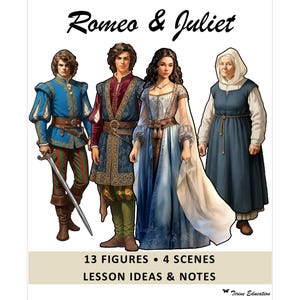 Romeo and Juliet Character Figures: Shakespeare Studies, English Teacher Resource (Digital Download)