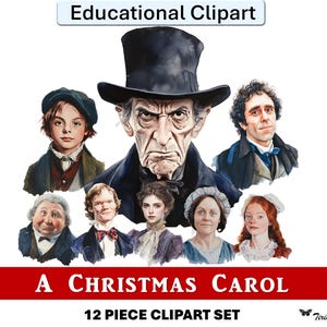 Um Conto de Natal, Clipart Educacional, Personagem Principal, Recurso para Professores, Estudo de Novela, Charles Dickens, Ensino Fundamental, Ensino Médio, Professor de Inglês