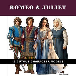 Romeo and Juliet Character Figures: Shakespeare Studies, English Teacher Resource (Digital Download)