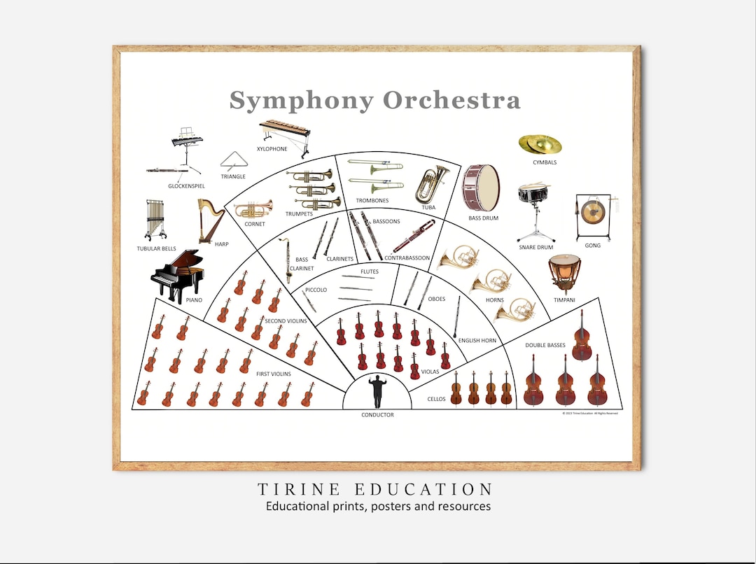 Symphony Orchestra Layout Printable Classroom Music Poster Etsy