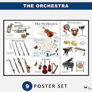 The Orchestra Classroom Display Set, Music poster bundle, Classroom posters, Middle School Music, Music classroom, Educational posters.