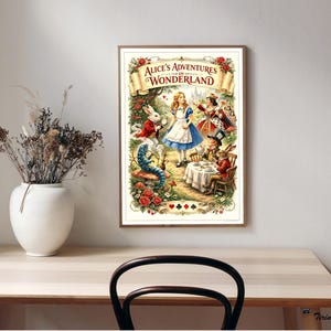 Alice's Adventures in Wonderland Poster, Victorian Storybook Art, Literary Decor (Digital Download)