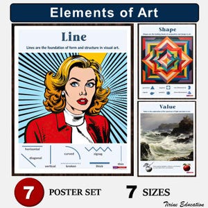 Elements of Art, Poster Bundle, Visual Arts, Middle School Art, High School Art, Artistic Techniques, Wall Art Classroom, Art Teacher Gift