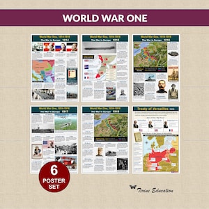 World War One Poster Set: 1914-1918 Middle and High School History Classroom Decor, Grades 6-10