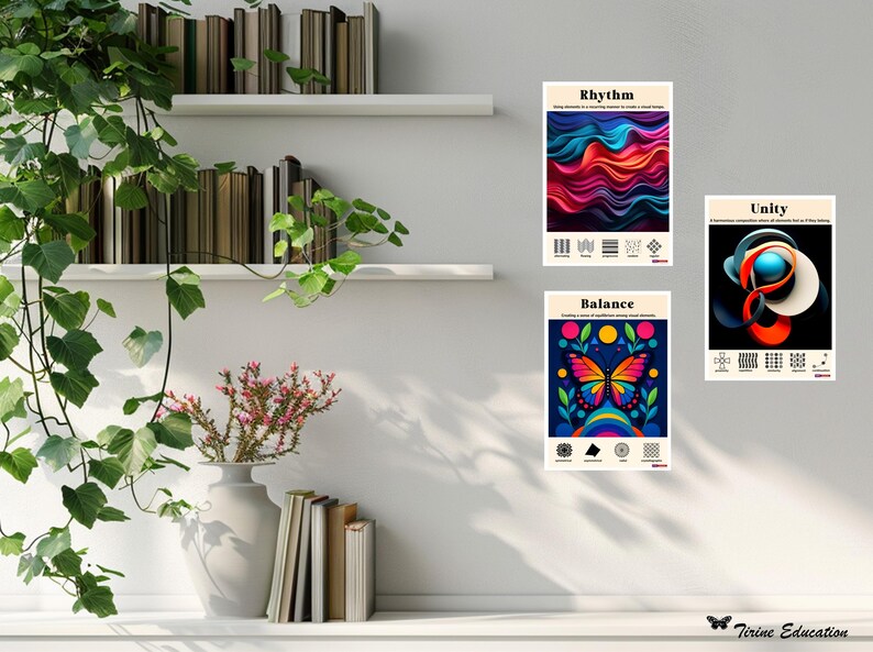 Principles of Design Posters: Balance, Contrast, Emphasis, Movement, Pattern, Rhythm, Unity (Digital Download)