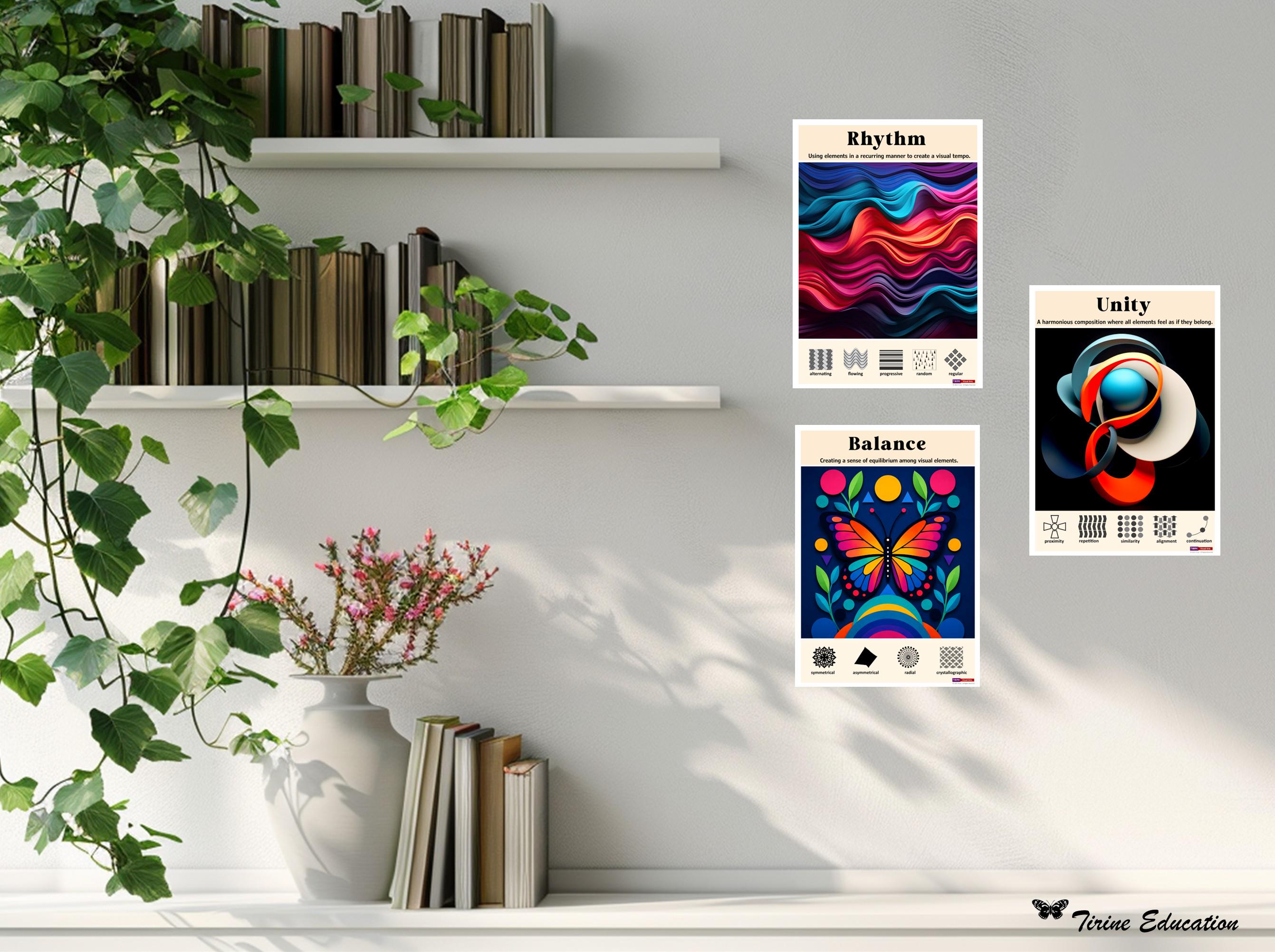 Poster Using White Balance Indesign Principles of Design Posters Set: Balance, Contrast, Emphasis, Movement ...
