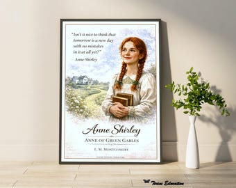 Classic Literary Character Poster | Anne Shirley Quote | Anne of Green Gables | English Classroom Decor