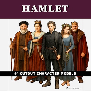 Hamlet Character Cut-outs for Classroom Teaching, Shakespeare Printable Figures