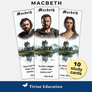 Cartões de Estudo de Personagens de Macbeth – Atribuir, Envolver, Explorar – Estratégia de Análise de Personagens com Planilha para Alunos do Ensino Fundamental e Médio