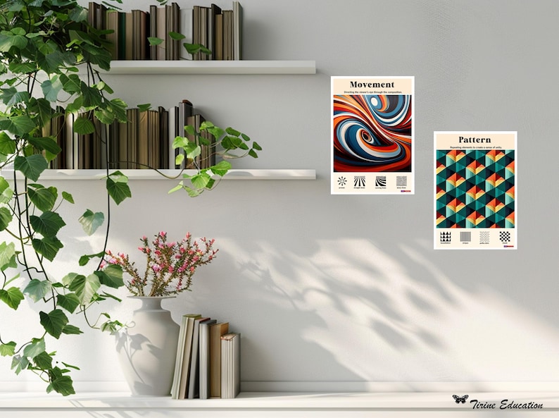 Principles of Design Posters: Balance, Contrast, Emphasis, Movement, Pattern, Rhythm, Unity (Digital Download)