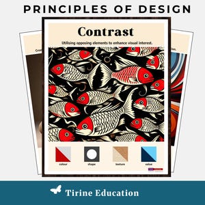 Principles of Design Classroom Posters, Free eBook, Visual Arts, Middle or High School Art, Artistic Techniques, Wall Art Classroom, Arts