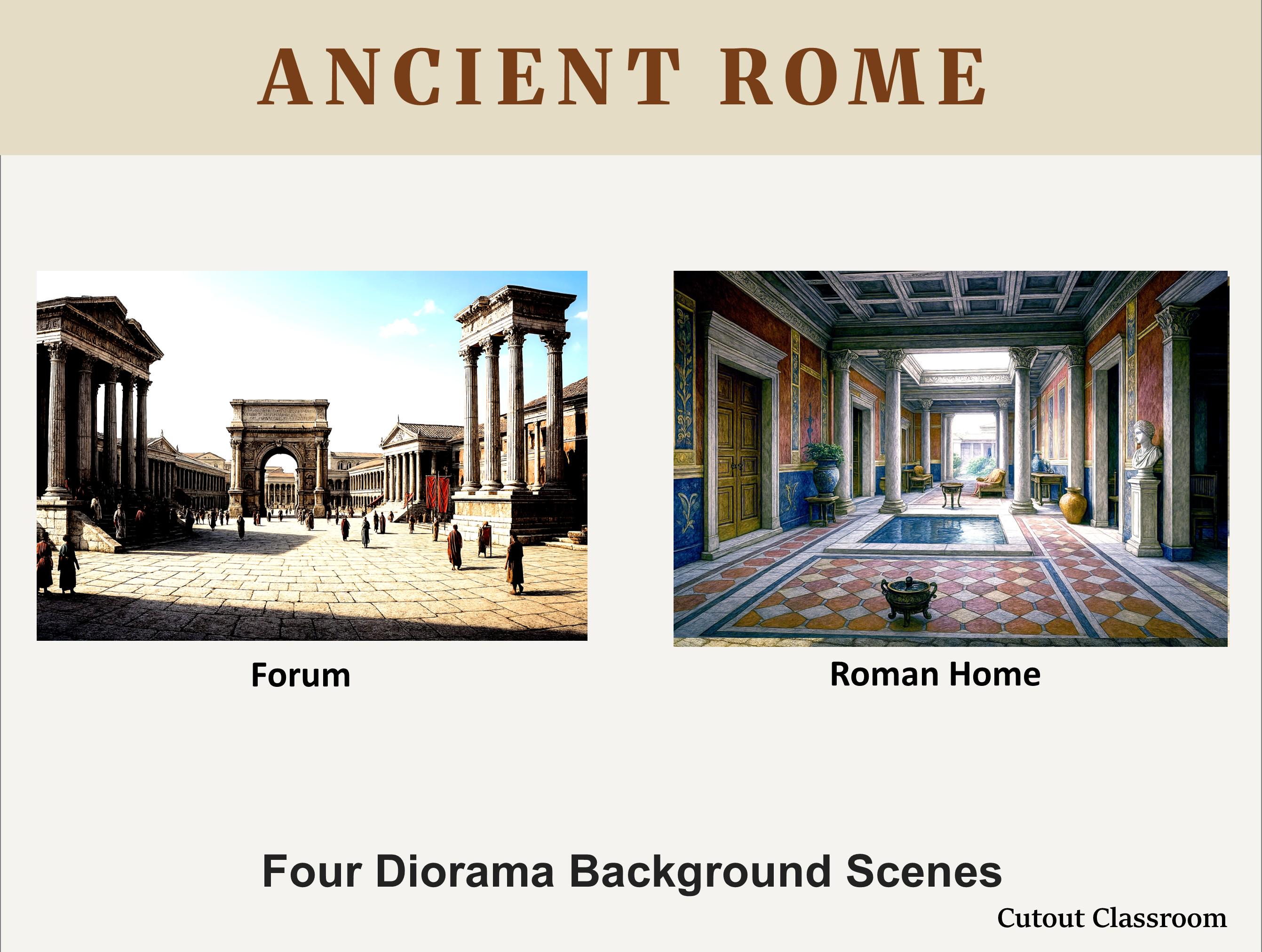 Ancient Rome Paper Model Set: Historical Figures & Diorama Scenes ...