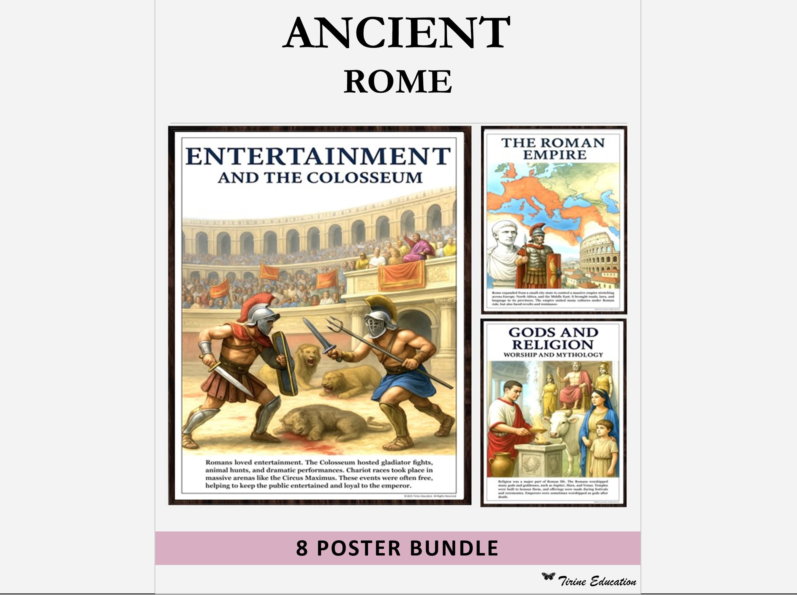 History Classroom Posters, an Introduction to Ancient Rome, Display Set ...