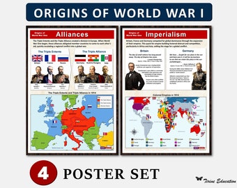 Origins of World War One: History Poster Set, Educational Posters, High School History, Classroom Posters, History Teacher, Printable