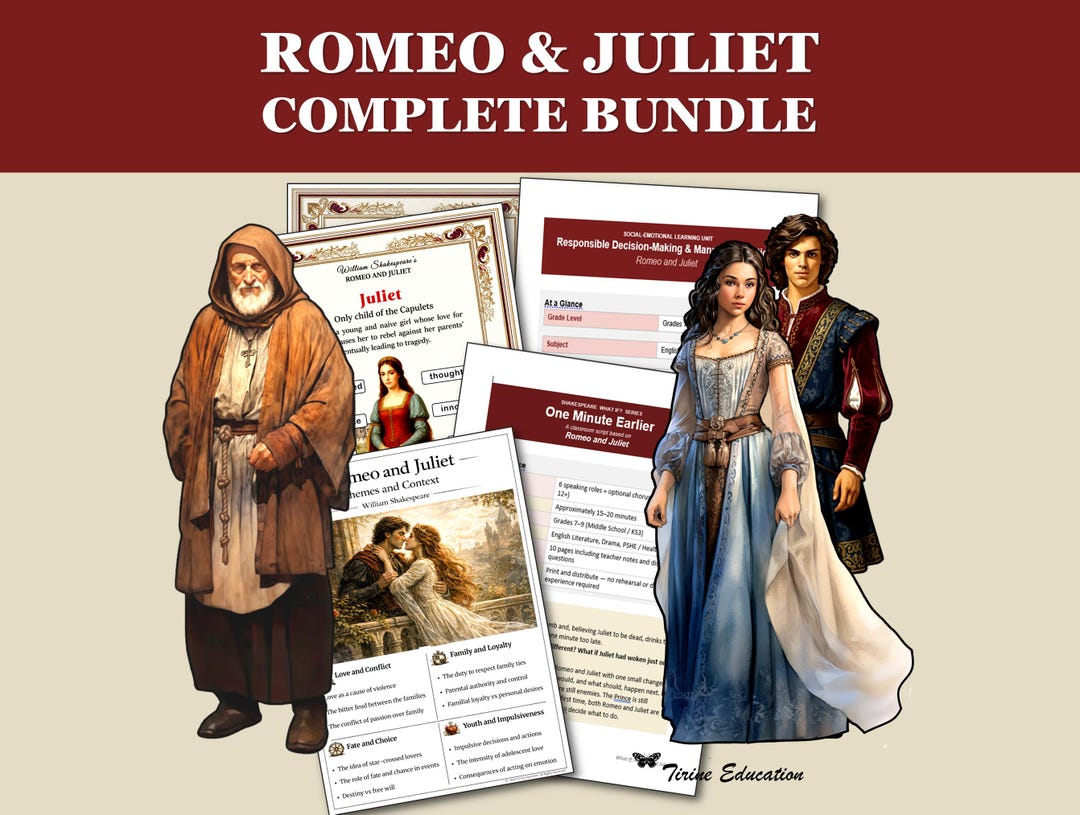 Romeo and Juliet Bundle — Character Posters, Cut Out Figures, SEL Unit ...