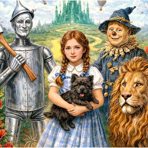 The Wizard of Oz Poster, Victorian Storybook Art, Literary Decor (Digital Download)