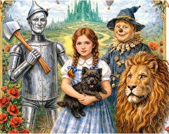 The Wizard of Oz Poster, Victorian Storybook Art, Literary Decor (Digital Download)