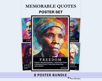 Memorable Quotes Poster Set • Motivational Classroom Posters • Famous Figures & Positive Messages