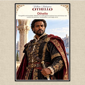 Pakiet edukacyjny „Otello”: 10 plakatów, slajdów, przewodnik dydaktyczny, Szekspir, uczniowie w wieku 12–16 lat
